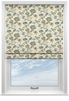 Land & Shore Orchard, Green - Roman Blind